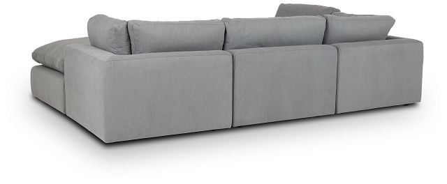 Grant Light Gray Fabric 5pc Bumper Sectional