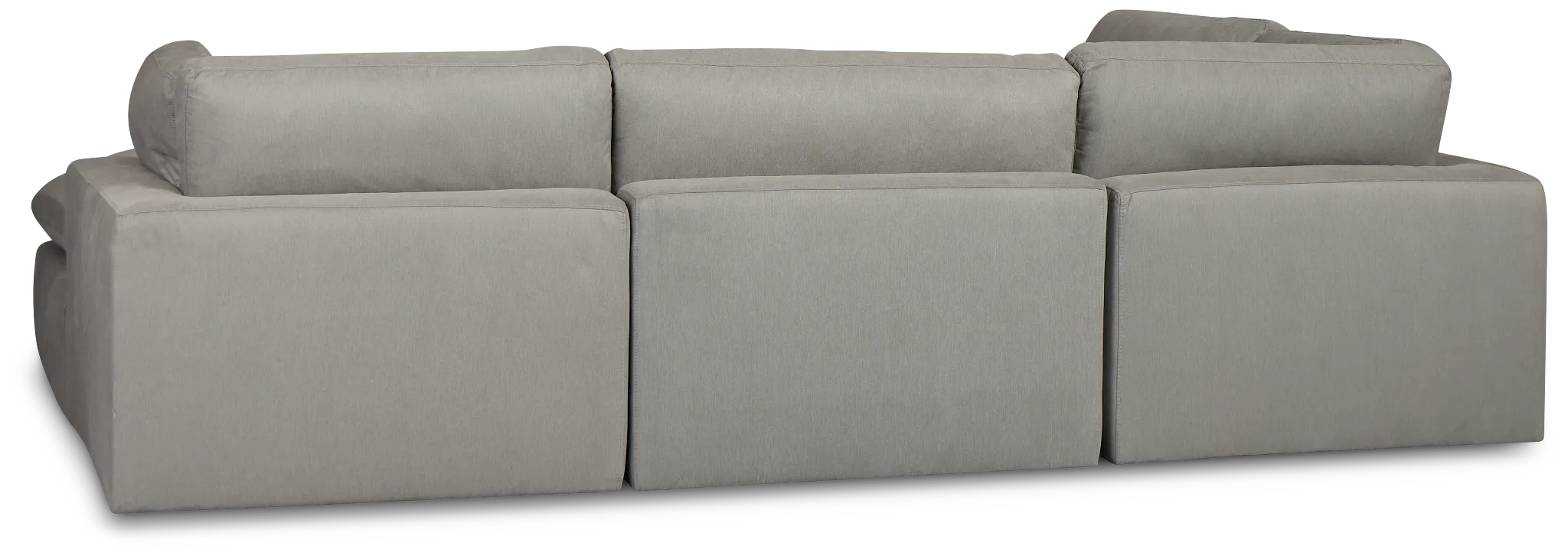 Grant Light Gray Fabric 5pc Bumper Sectional