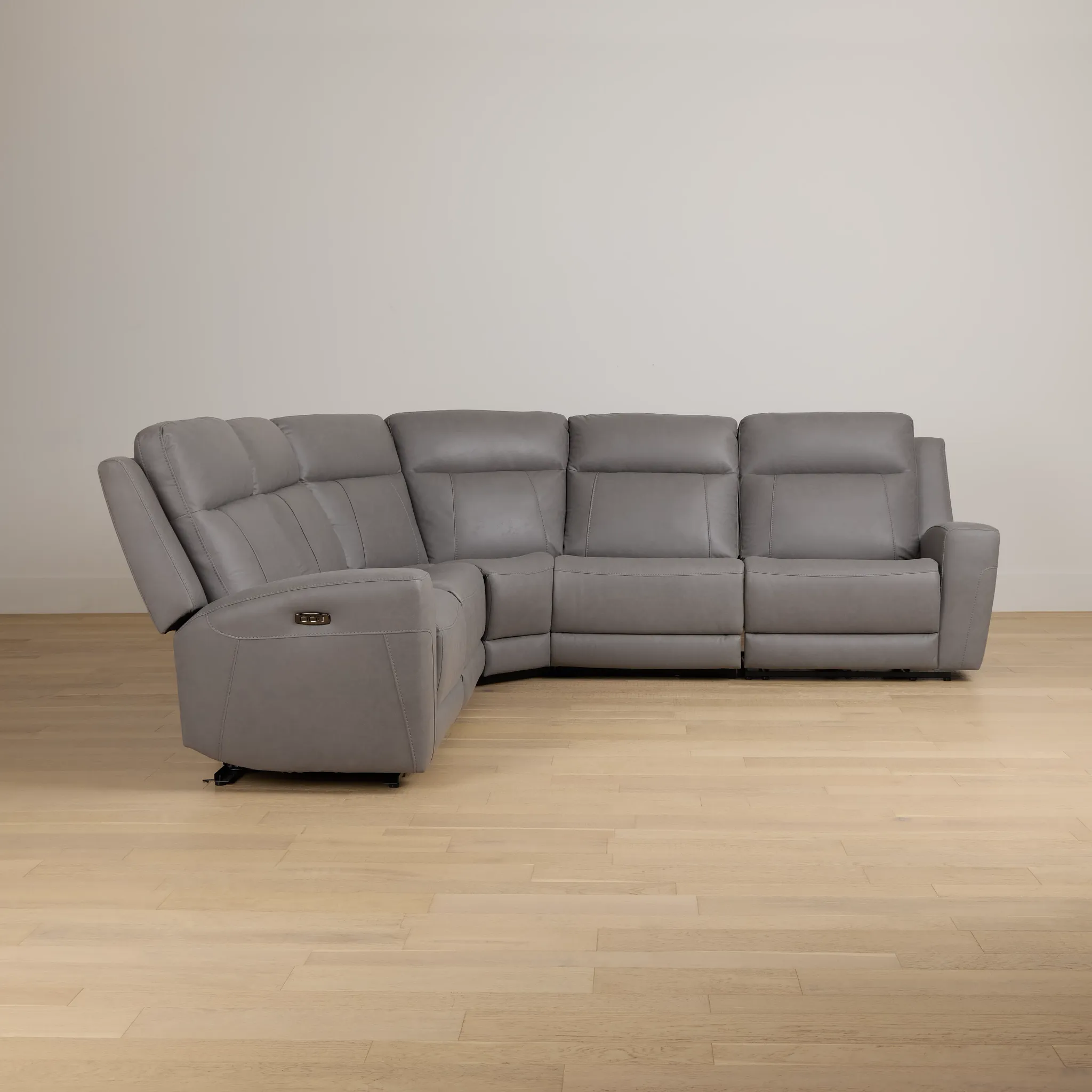 Colton Light Gray Micro Small Two-arm Power Reclining Sectional