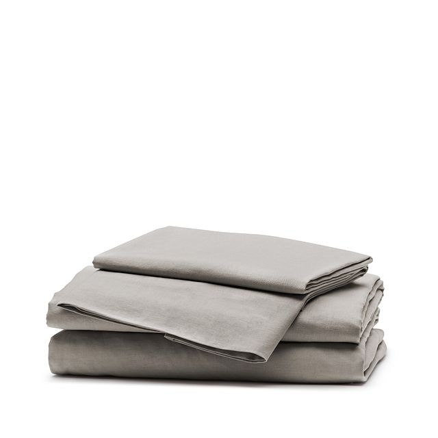 Linen Blend Gray Sheet Set