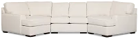 Sinclair Light Beige Fabric Dual Cuddler Sectional