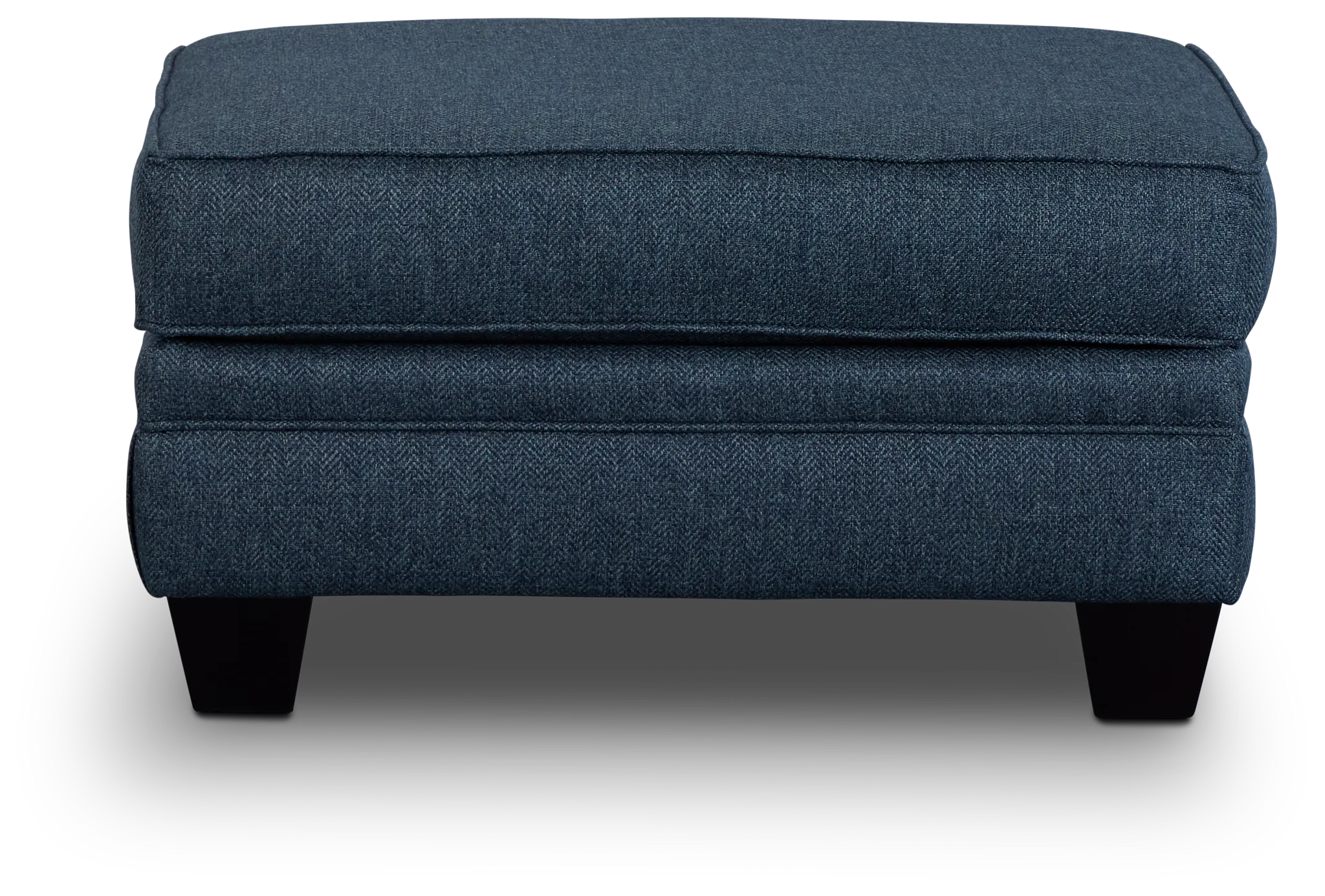 Avery Dark Blue Fabric Ottoman