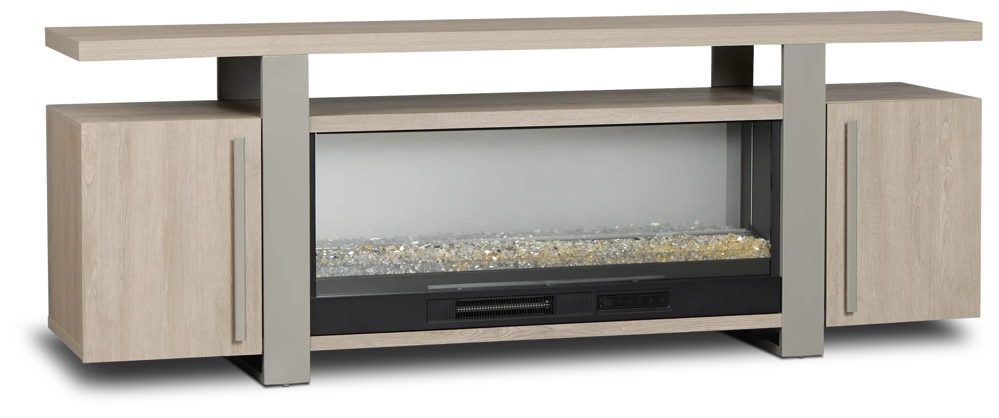 Caspian Light Tone 80" Tv Stand With Fireplace Insert