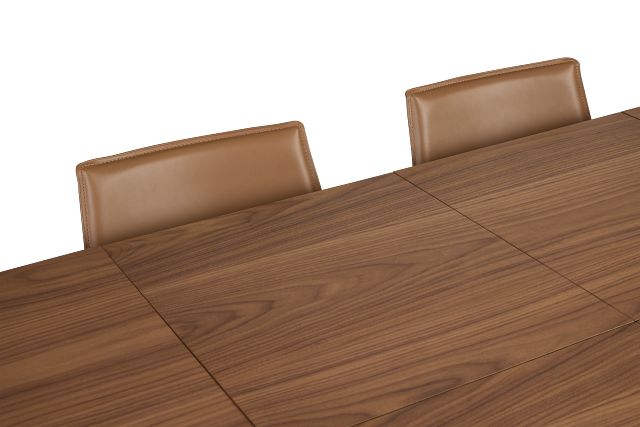 Margo Two-tone Rect Table With 4 Brown Upholstered Side Chairs