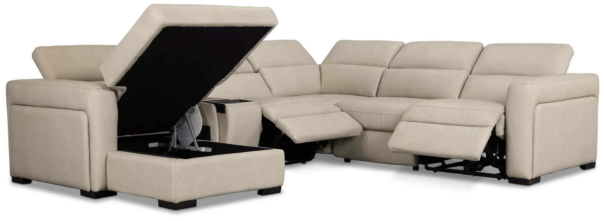 Melody Light Gray Storage Small Dual Power Left Chaise Sectional Melody Light Gray Storage Small Dual Power Left Chaise Sectional