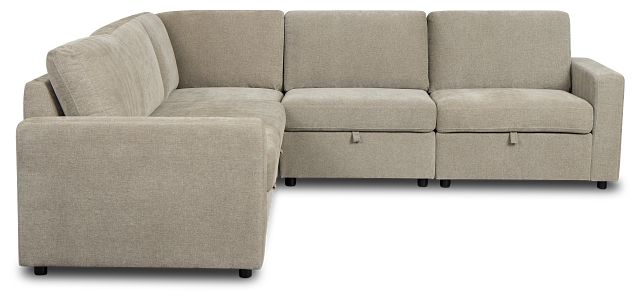 Addie Gray Fabric Small 2-arm Storage Sectional