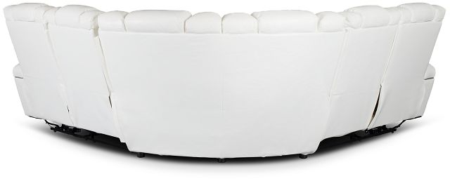 Troy White Micro Small Dual Power Reclining Two-arm Sectional