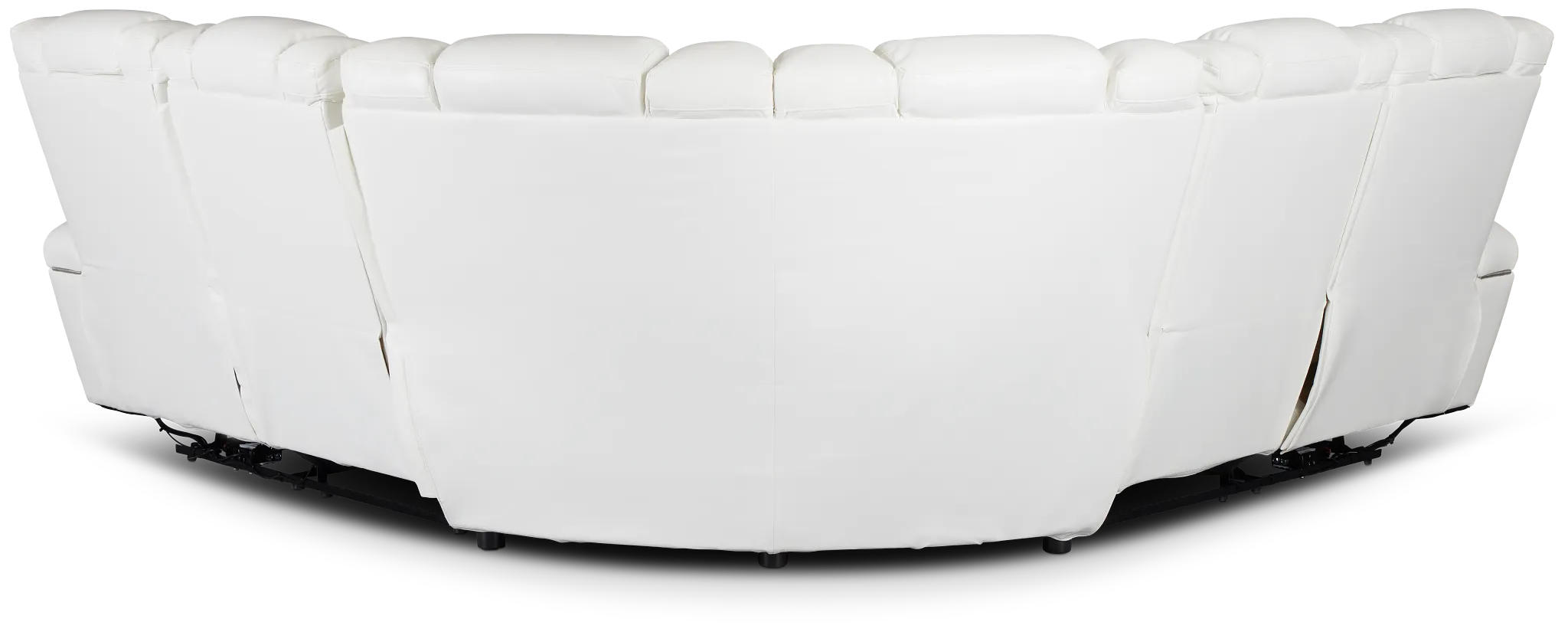 Troy White Micro Small Dual Power Reclining Two-arm Sectional