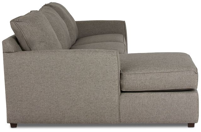 Asheville Brown Fabric Left Chaise Sectional