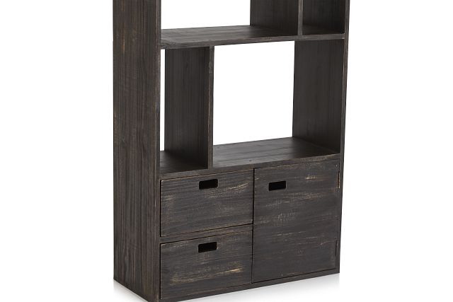 Indigo Light Brown Wood Bookcase