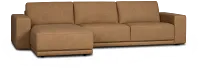 Kellan Light Brown Leather Left Chaise Sectional