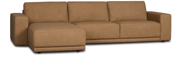 Kellan Light Brown Leather Left Chaise Sectional