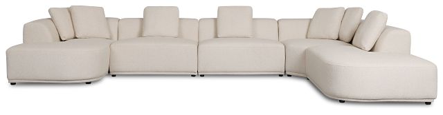 Catalina Beige Fabric Large Left Chaise Sectional