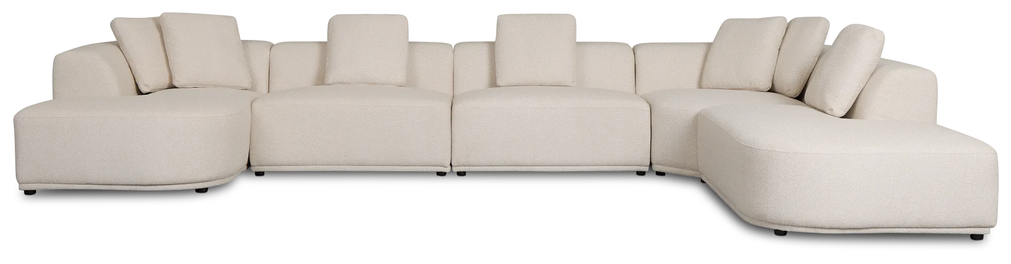 Catalina Beige Fabric Large Left Chaise Sectional