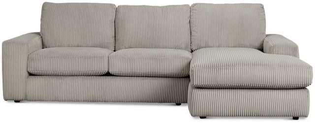 Charlie Gray Fabric Right Chaise Sectional