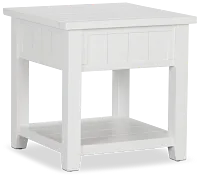 Bismark White Square End Table