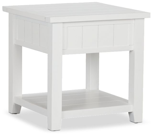 Bismark White Square End Table