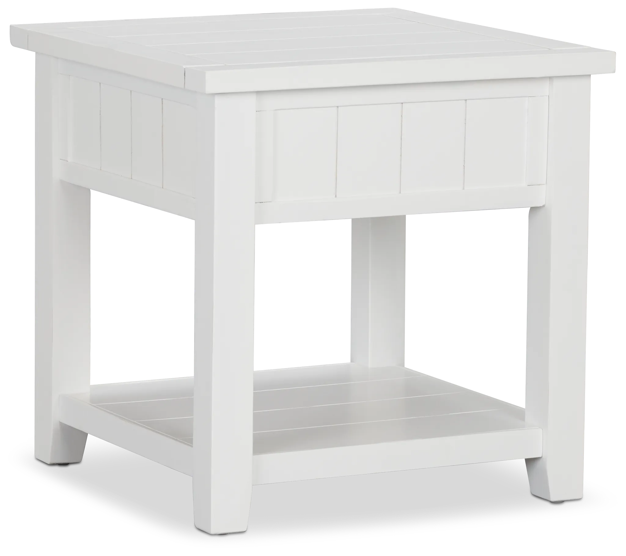 Bismark White Square End Table