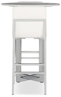 Amalfi White Marble Pub Table & 2 Upholstered Barstools