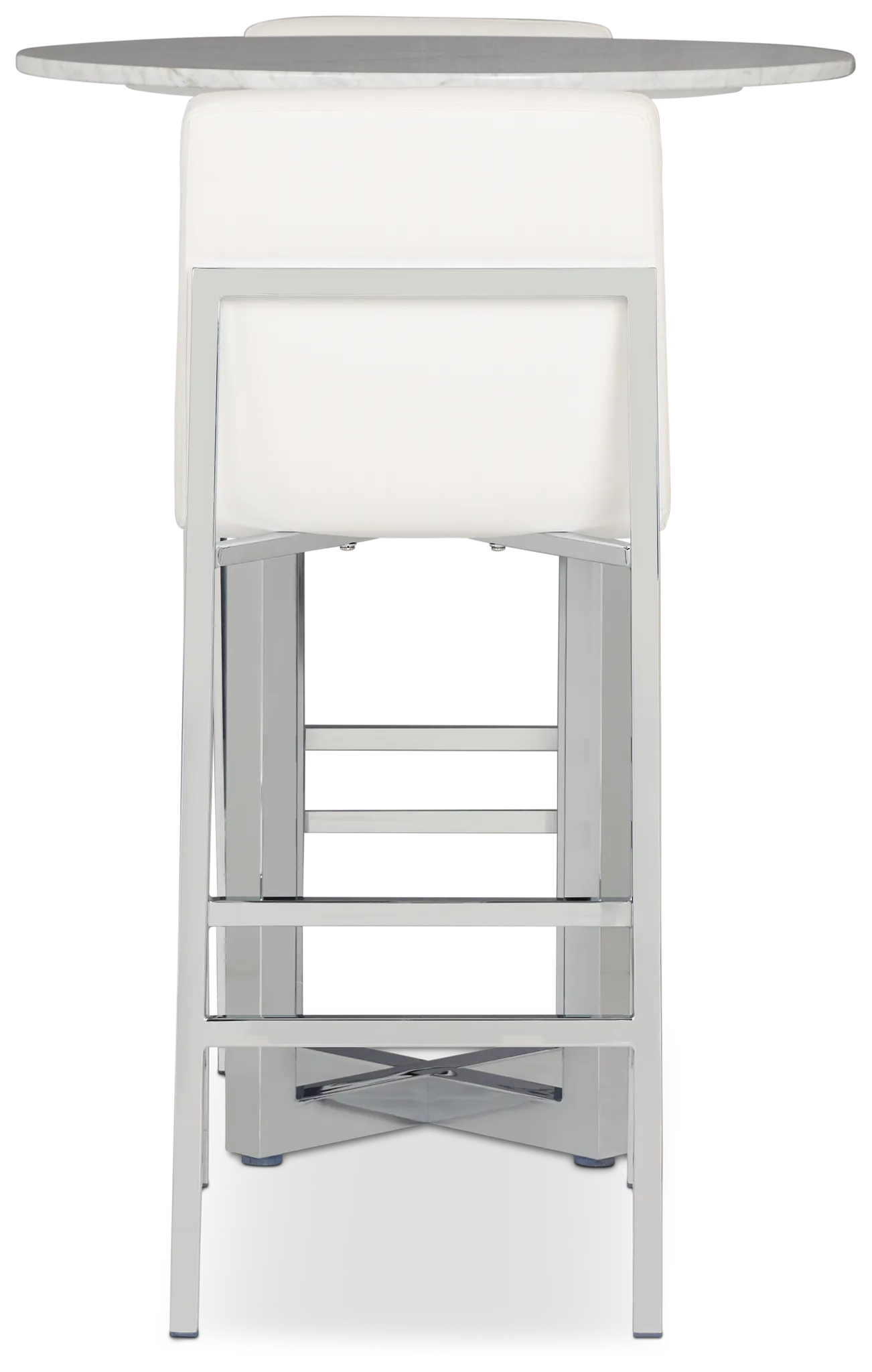 Amalfi White Marble Pub Table & 2 Upholstered Barstools