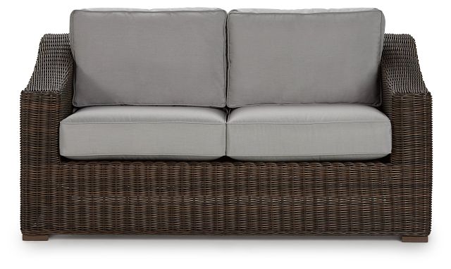 Canyon Dark Brown Gray Loveseat