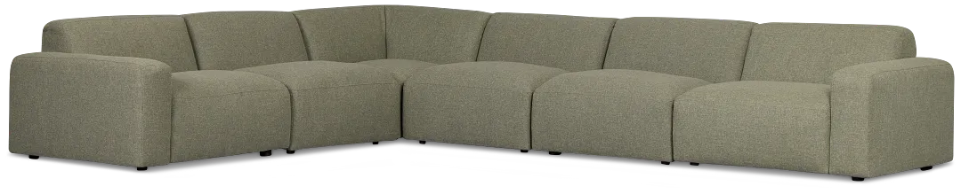 Baylor Green Fabric 6-piece Modular Sectional
