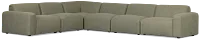 Baylor Green Fabric 6-piece Modular Sectional
