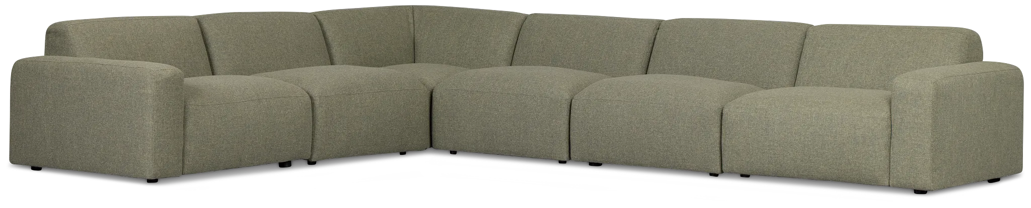 Baylor Green Fabric 6-piece Modular Sectional