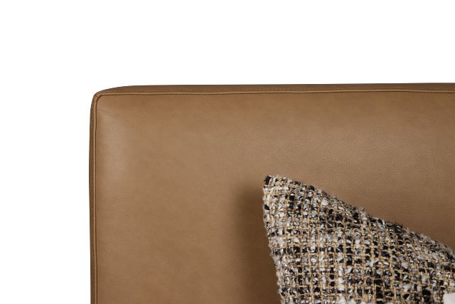 Highland Dark Brown Leather Panel Bed
