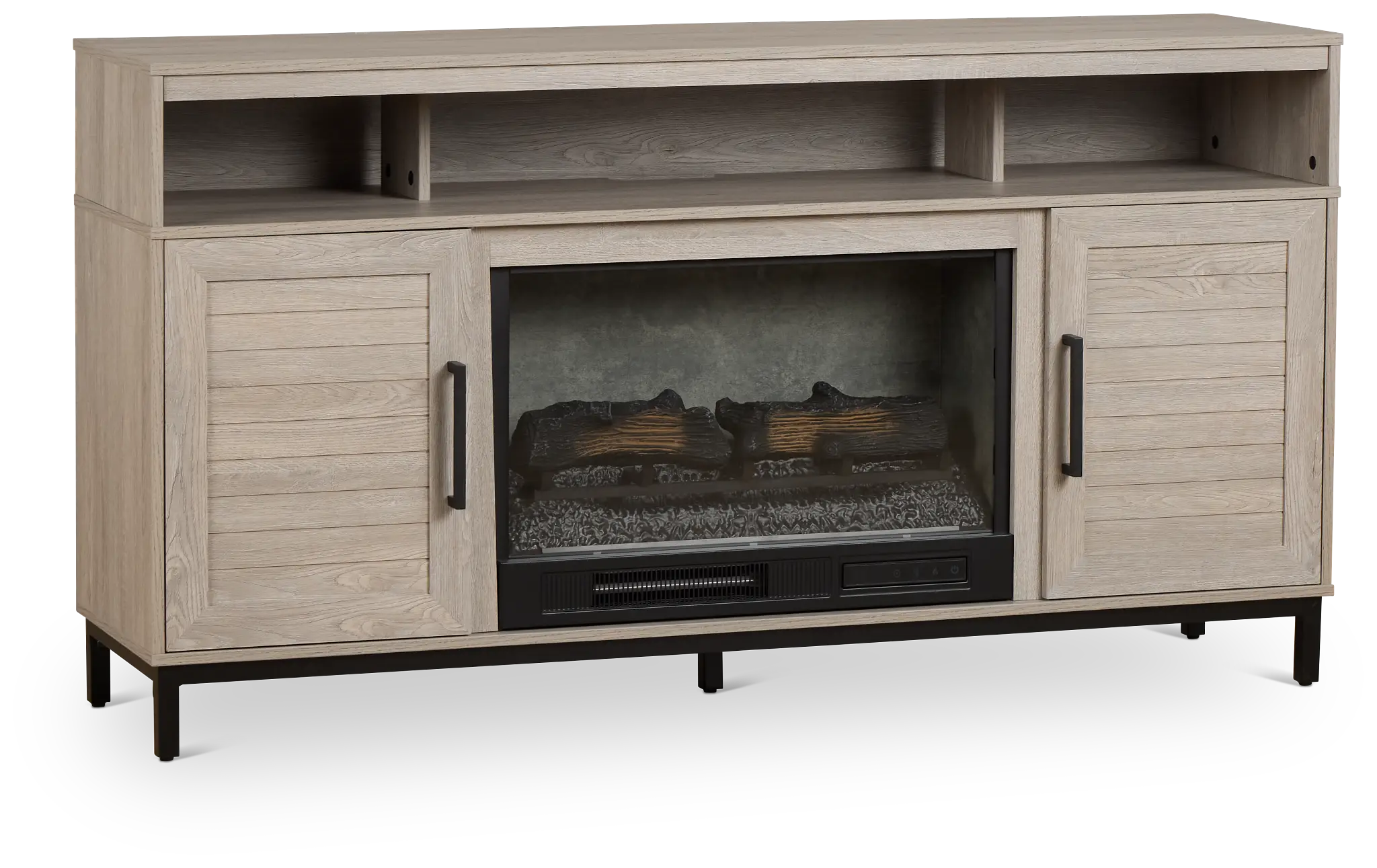 Brandon Light Gray 60" Tv Stand With Fireplace Insert Brandon Light Gray 60" Tv Stand With Fireplace Insert