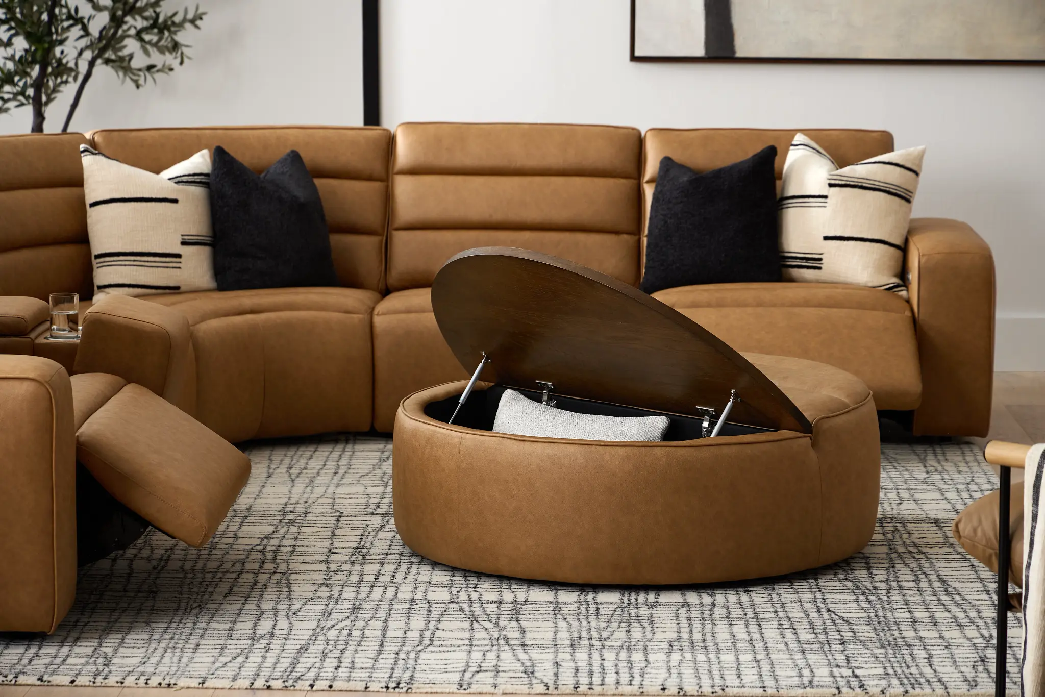 Sawyer Light Brown Micro Storage Ottoman Sawyer Light Brown Micro Storage Ottoman
