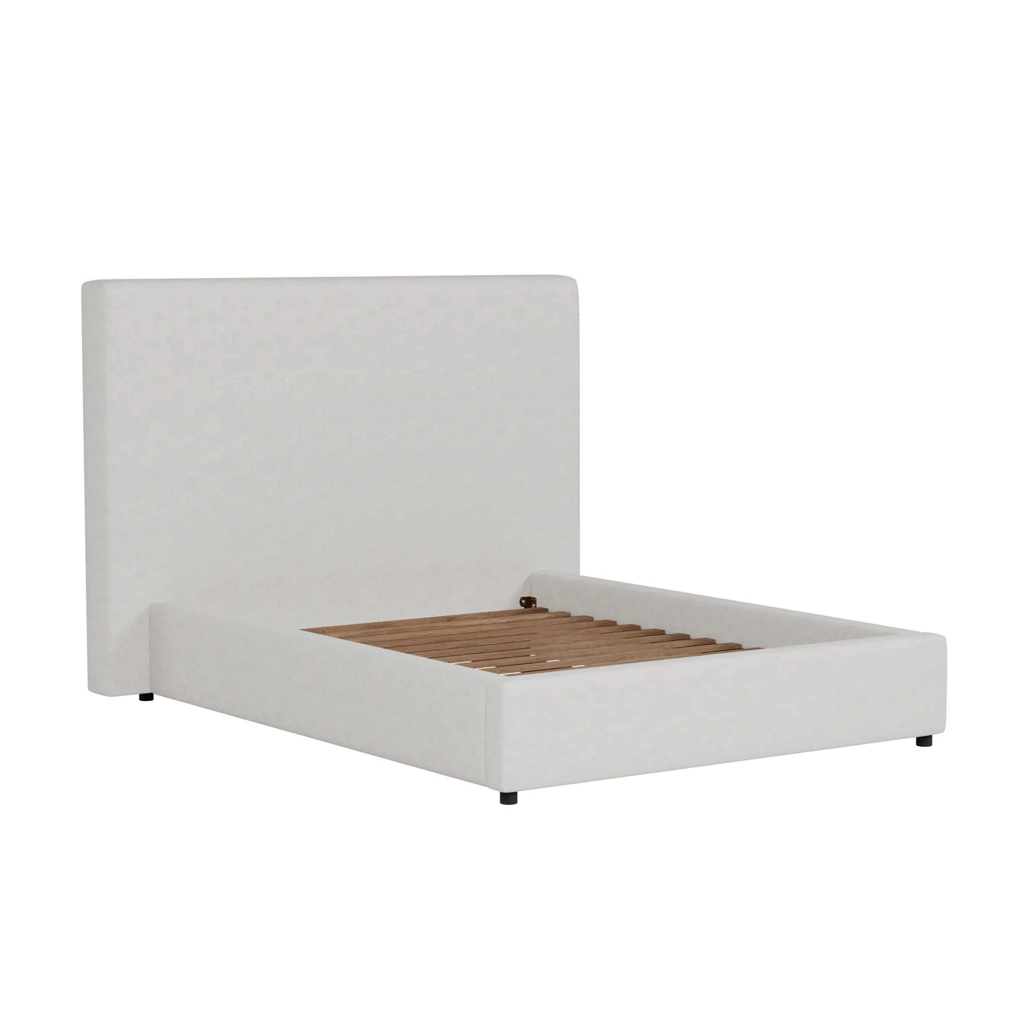 Grayton Linen Light Beige 54" Upholstered Platform Bed