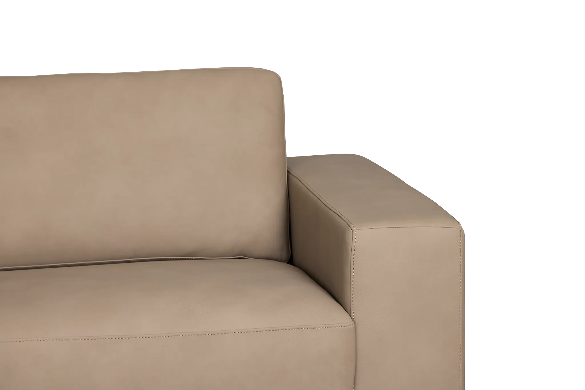 Kellan Taupe Leather Medium Two-arm Sectional