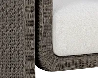 Makel Dark Gray Ivory Cushioned Arm Chair