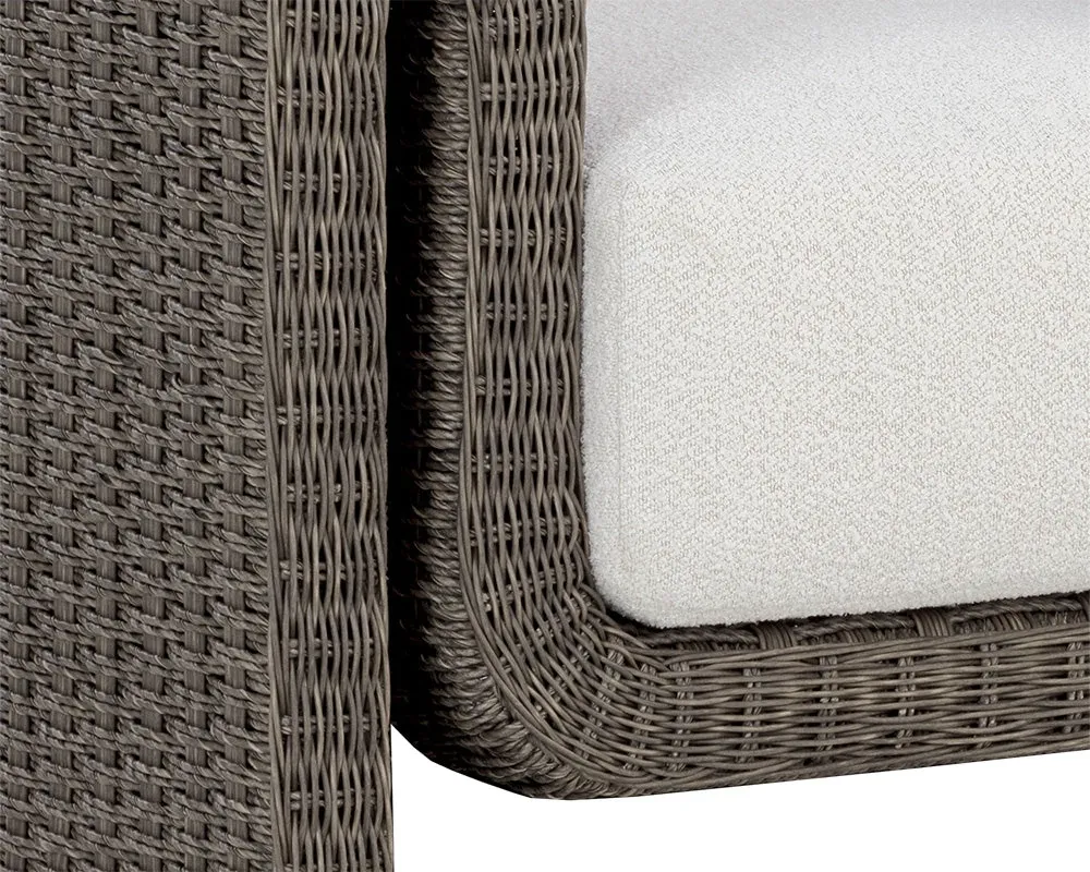 Makel Dark Gray Ivory Cushioned Arm Chair