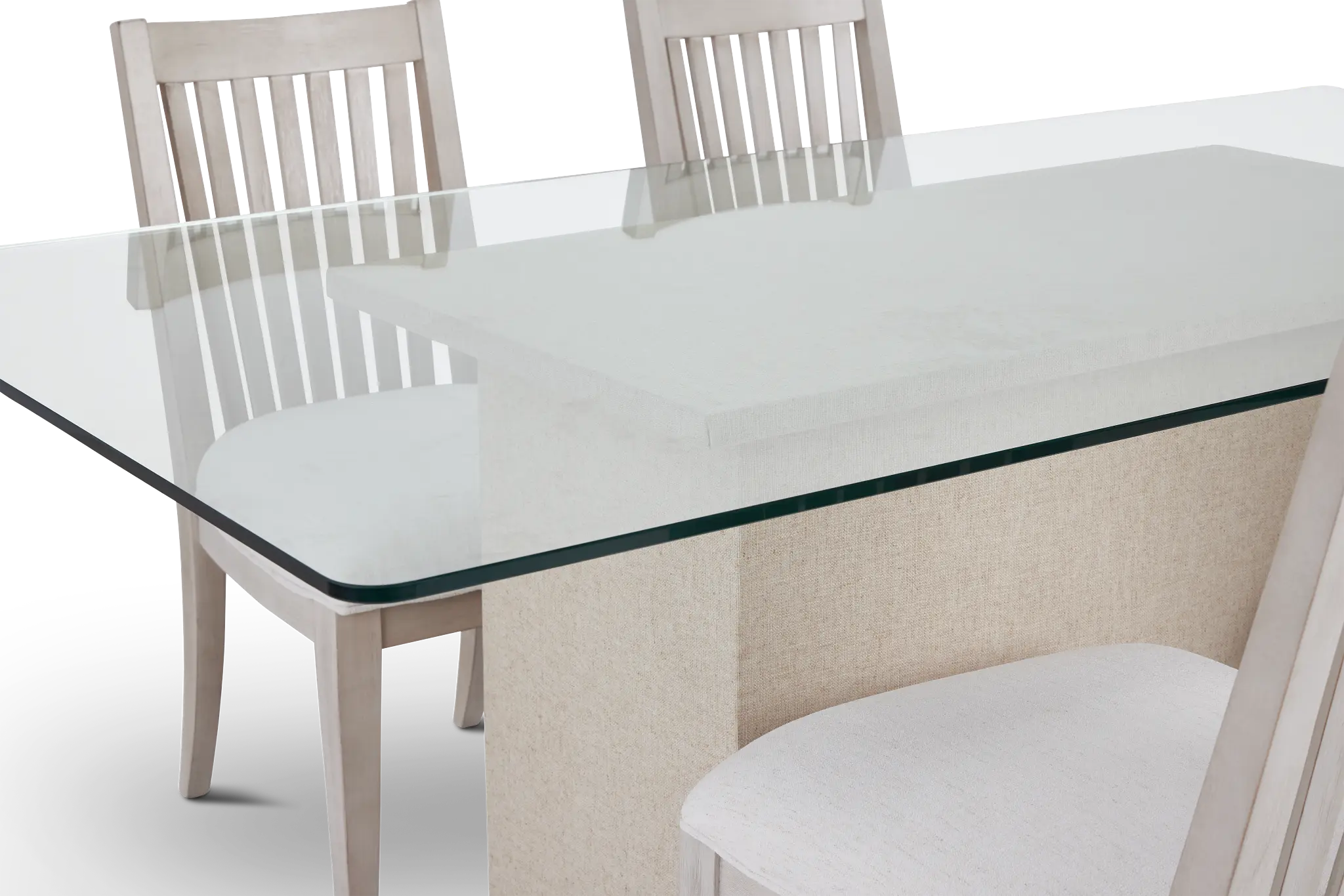 Marseilles Glass Rect Table & 4 Slat Chairs Marseilles Glass Rect Table & 4 Slat Chairs