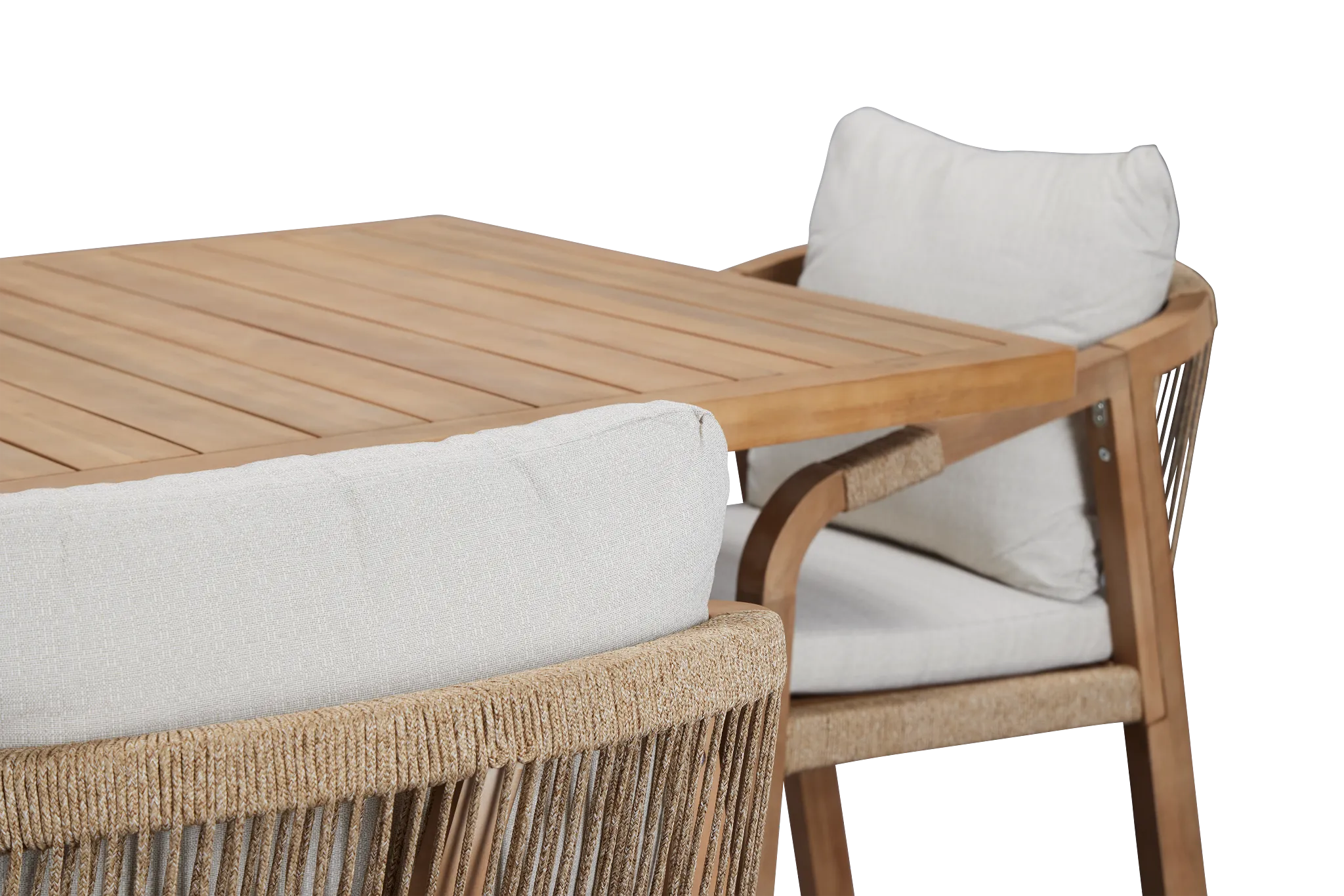 Laguna Light Tone 66" Rectangular Table & 4 Gray Cushioned Chairs