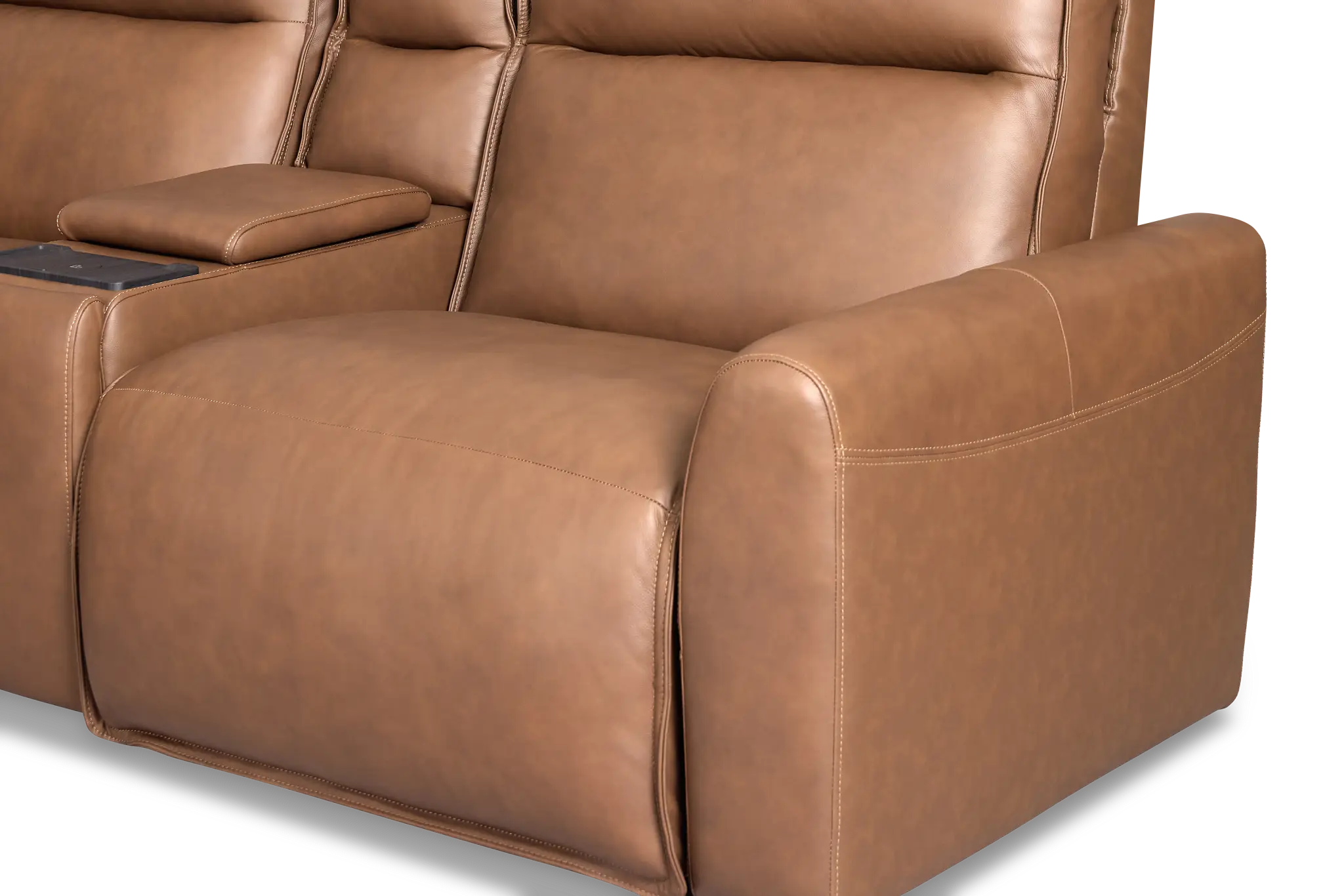 Edison Dark Brown Lthr/vinyl Large Triple Power Reclining Two-arm Sectional Edison Dark Brown Lthr/vinyl Large Triple Power Reclining Two-arm Sectional