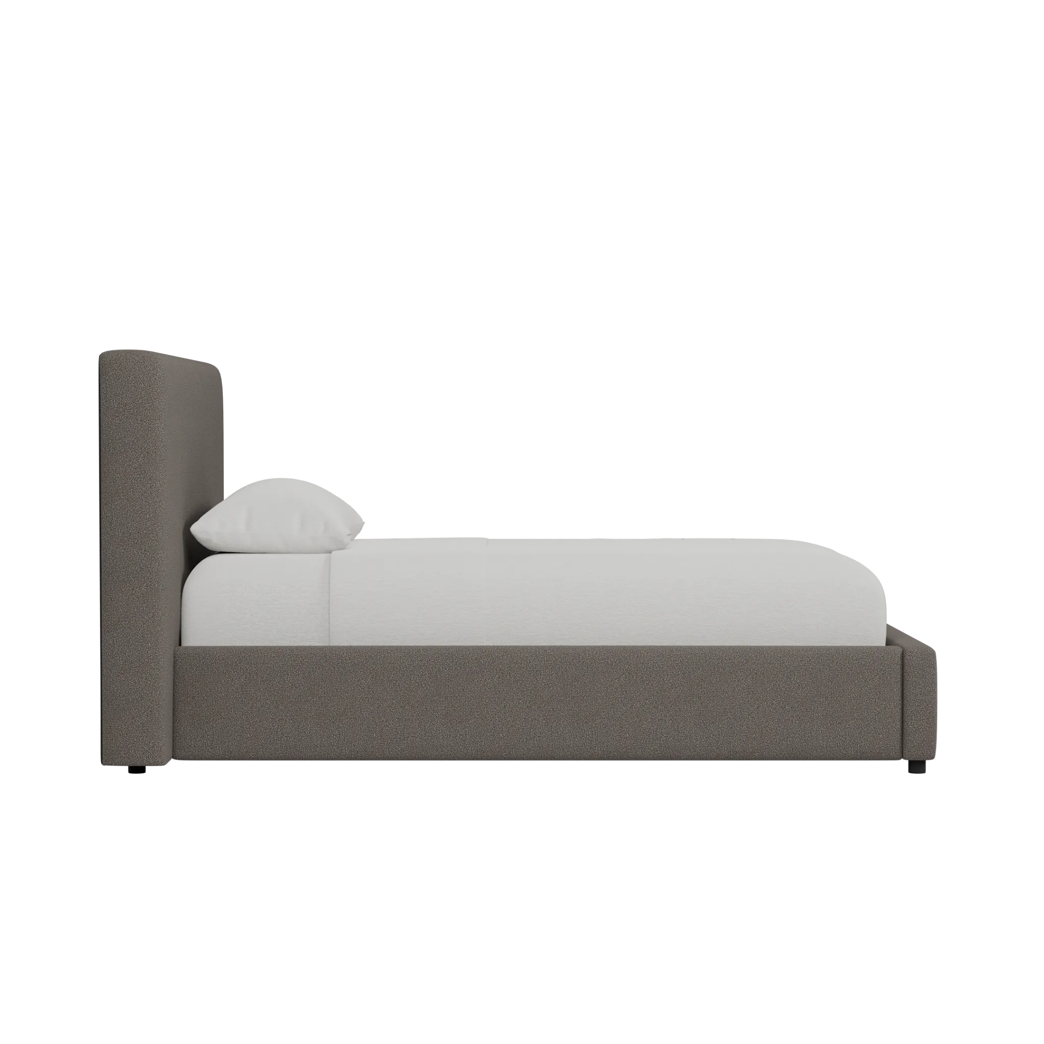 Grayton Revenue Beige 44" Upholstered Platform Bed