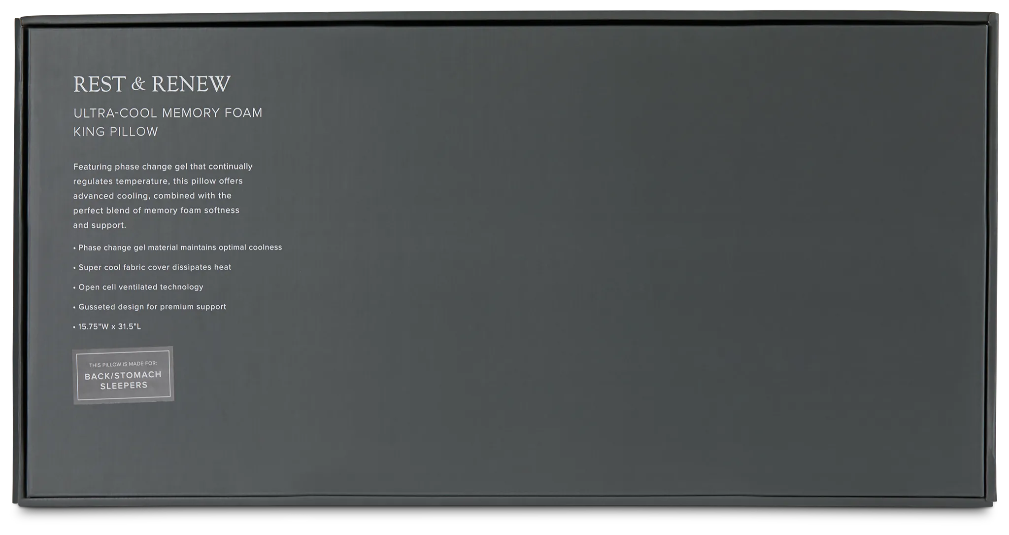 Rest & Renew Utra Cool Back Sleeper Pillow