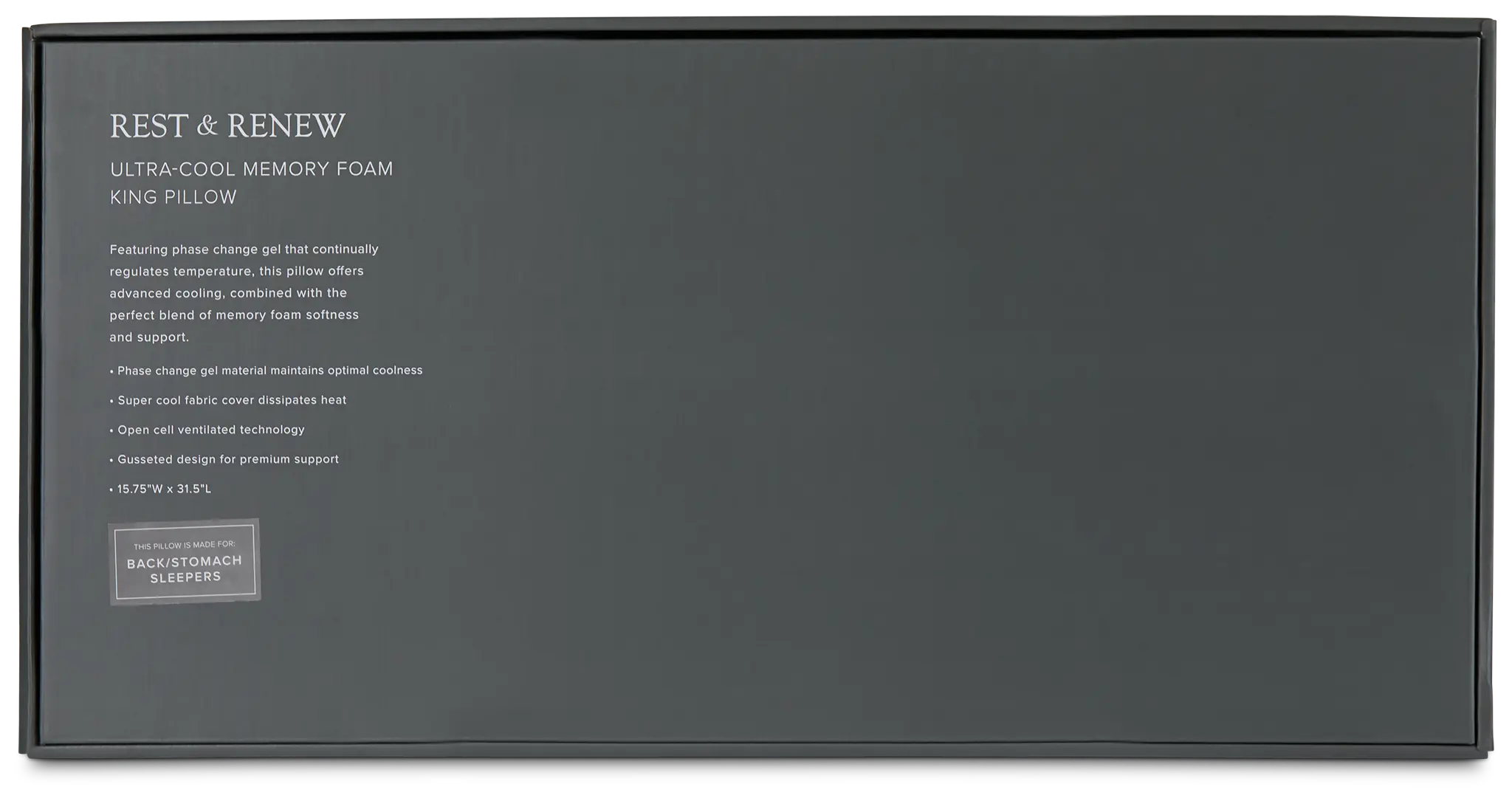 Rest & Renew Utra Cool Back Sleeper Pillow Rest & Renew Utra Cool Back Sleeper Pillow