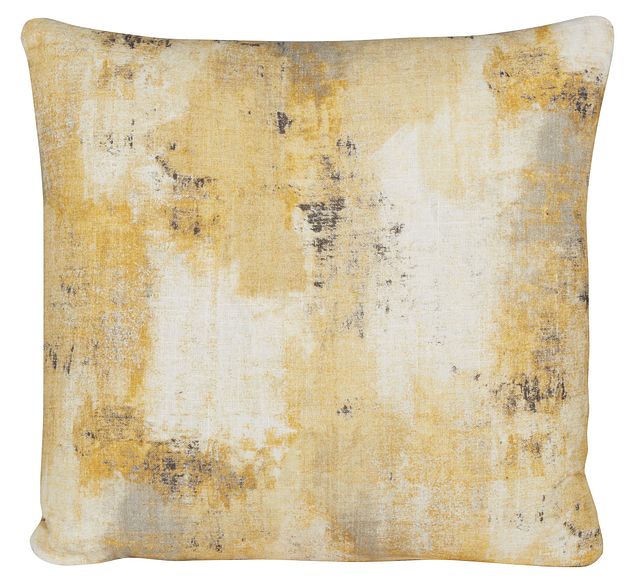 Antalya Yellow Fabric Square Accent Pillow