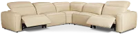 Tidal Beige Lthr/vinyl Small Two-arm Power Reclining Sectional