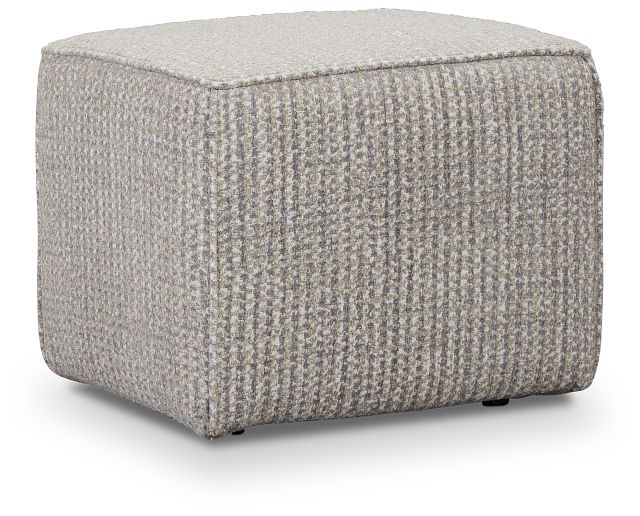 Webcam Gray Fabric Accent Pouf