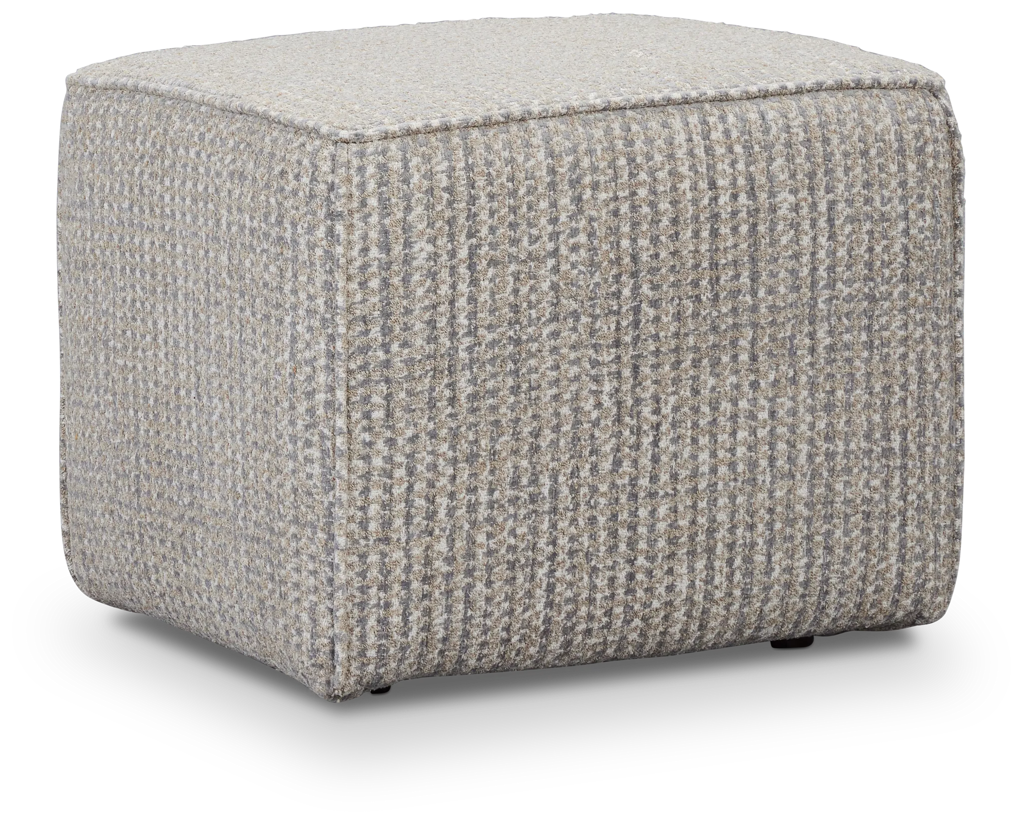 Webcam Gray Fabric Accent Pouf