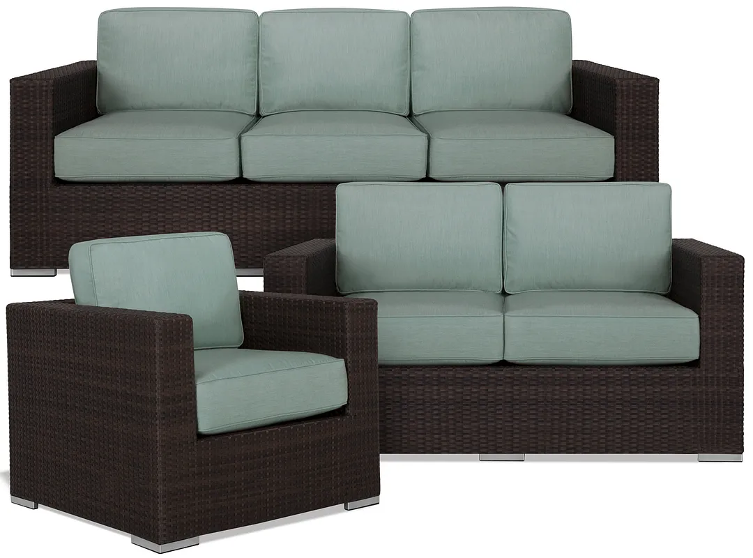 Fina Teal Outdoor Living Room Set