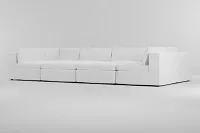 Destin Peyton White Fabric 8-piece Pit Sectional