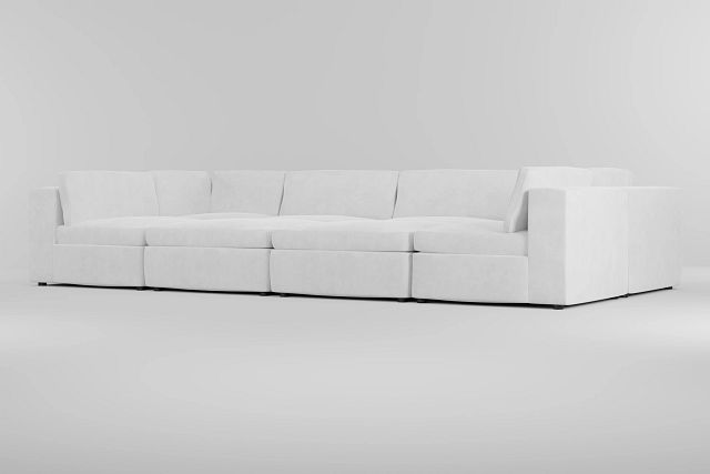 Destin Peyton White Fabric 8-piece Pit Sectional