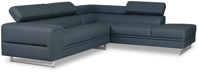 Drew Dark Blue Micro Right Chaise Sectional