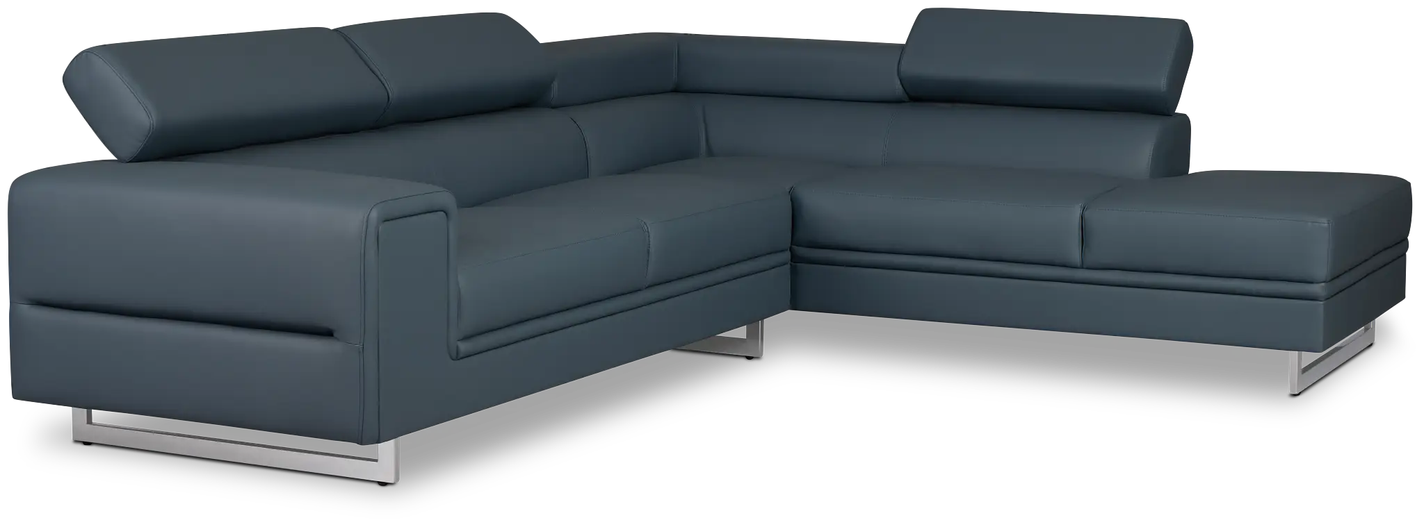 Drew Dark Blue Micro Right Chaise Sectional Drew Dark Blue Micro Right Chaise Sectional